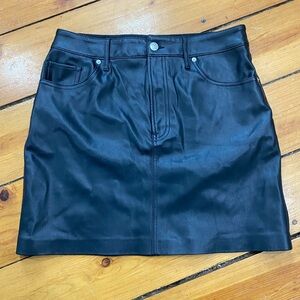 Express Black pleather Mini Skirt size 8